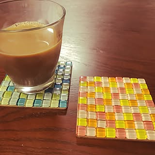 机/残り物DIY/コースター/タイル/ダイソータイル...などのインテリア実例 - 2017-06-18 22:14:31