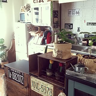 キッチン/コンクリ柄リメイクシート/男前もナチュラルも好き/キッチンキッチン/朝の1枚...などのインテリア実例 - 2016-11-04 10:44:28