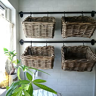 バス/トイレ/洗面所改造/FINTORP/かご収納/白レンガ壁紙/プロヴァンスに憧れて…...などのインテリア実例 - 2016-10-01 21:18:33