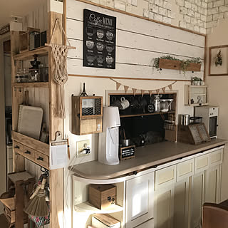 部屋全体/カフェ風/セリア/ガーランド/壁紙...などのインテリア実例 - 2019-12-08 14:50:46