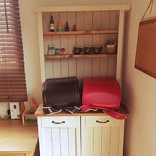 棚/ワトコオイル/バターミルクペイント/棚DIY/ランドセル収納...などのインテリア実例 - 2017-04-02 07:22:59