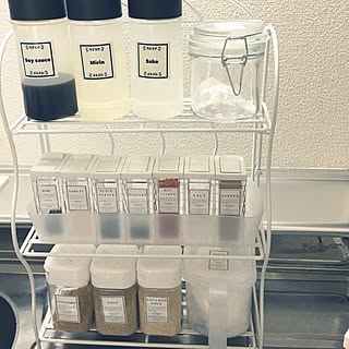 キッチン/自作ラベルでの詰め替えです。/詰め替え/100均/キャンドゥ...などのインテリア実例 - 2017-03-24 13:52:39