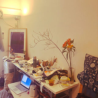 デスク周り 花のある暮らしのおしゃれなインテリアコーディネート レイアウトの実例 Roomclip ルームクリップ