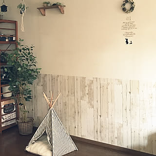 リビング/腰壁風DIY/リメイクシートで模様替え中/YAMAZEN扇風機モニター応募/セリアのインテリア実例 - 2018-03-28 15:12:53