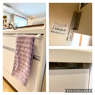 位置が低い問題 タオル挟まる問題 タオルハンガー タオル掛け キッチン収納 などのインテリア実例 05 30 13 01 12 Roomclip ルームクリップ