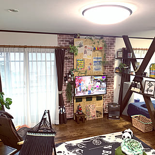 ウォールデコレーション/100均/リビングの一角/電球型LEDライト/長野県...などのインテリア実例 - 2019-11-22 16:02:25