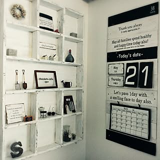 棚/アンティーク風飾り棚DIY/手作りアンティーク風日めくり/erinkoちゃん/and-Nちゃん...などのインテリア実例 - 2015-05-21 08:11:04