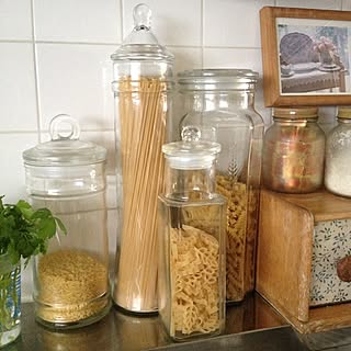 キッチン/詰め替え/pasta/パスタ瓶/パスタ...などのインテリア実例 - 2017-03-31 11:09:44