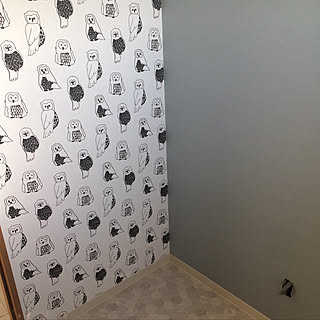 バス/トイレ/アクセントクロス/ブルーグレーの壁紙/サンゲツ壁紙のインテリア実例 - 2020-02-25 02:27:09