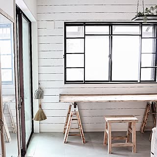 棚/壁紙貼り替え/ワークデスク/輸入壁紙/セルフリノベーション...などのインテリア実例 - 2016-09-22 19:55:23