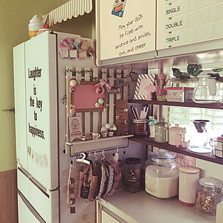 冷蔵庫横/ホワイトボードリメイク/すのこリメイク/すのこ棚DIY/すのこDIY...などのインテリア実例 - 2019-10-10 22:11:13