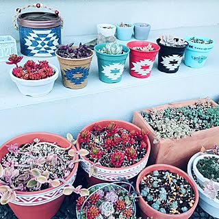 玄関/入り口/the Farm/セリア/蚊取り線香缶リメイク/ネイティブ柄...などのインテリア実例 - 2017-03-29 20:16:22