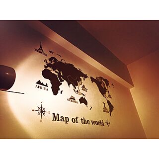 MAP/世界地図/ウォールステッカー/壁/天井/照明...などのインテリア実例 - 2015-05-14 21:48:50