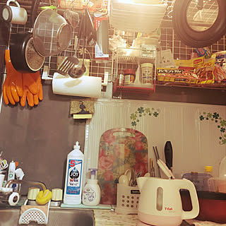 キッチンペーパーホルダー/一口コンロ/狭いキッチン/スポンジホルダー/S字フック...などのインテリア実例 - 2019-05-16 22:40:39