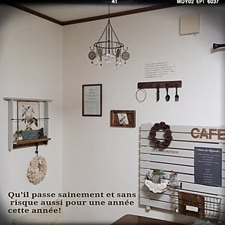 部屋全体/セリアシャンデリア/端材は友達♪/わんこと暮らす家/スコティッシュテリア/ハンガリアンプーリー...などのインテリア実例 - 2014-06-07 11:25:26