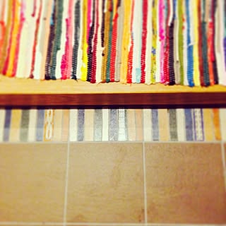 玄関/入り口/名古屋モザイク　/ナラ無垢床/めっちゃ長ーく使いゆうラグちゃん♡のインテリア実例 - 2014-06-06 00:54:41