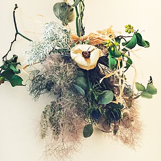部屋全体/ハンドメイド/生花スワッグ/いつもいいねありがとうございます♡/フォローありがとうございます❤️...などのインテリア実例 - 2017-06-23 06:57:13