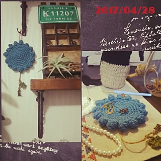 机/OLIVEちゃんの作品/いいね、フォロー本当に感謝デス☺︎/かぎあみ/セリアの毛糸で♪...などのインテリア実例 - 2017-04-28 00:38:01