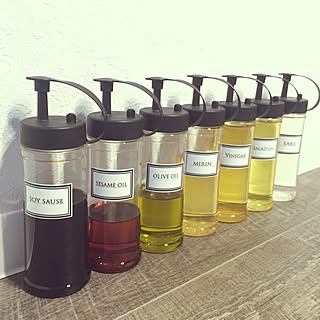 キッチン/ビネガー瓶/オイルボトル/詰め替え/調味料入れ...などのインテリア実例 - 2015-03-23 23:55:04