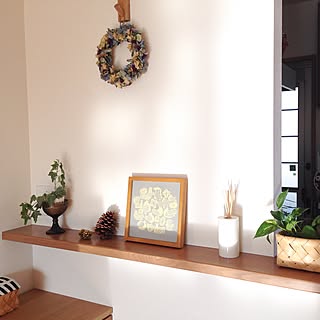 棚/観葉植物/北欧インテリア/無印良品/ドライリース...などのインテリア実例 - 2016-01-15 19:35:38