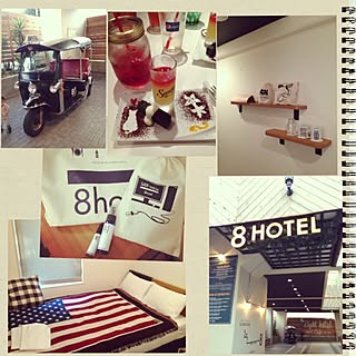 部屋全体/8hotel/8hotelオリジナルグッズ/トゥクトゥク/ヘリンボーンの壁/ケーブルポーチ...などのインテリア実例 - 2014-08-01 18:20:17