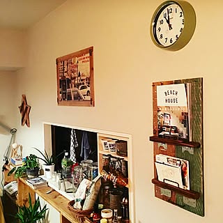 壁/天井/時計/DIY/観葉植物/WOODPRO...などのインテリア実例 - 2017-05-16 23:55:52