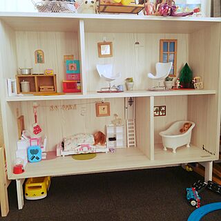棚/IKEAの棚/リカちゃんハウス/子供と暮らす/和室をキッズスペースに...などのインテリア実例 - 2016-12-06 10:02:29