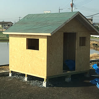 玄関 入り口 防水シート ベニヤ板 2 6材 Diy などのインテリア実例 18 08 14 22 53 25 Roomclip ルームクリップ