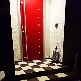 赤い玄関ドアのインテリア実例 Roomclip ルームクリップ