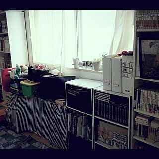 部屋全体/IKEA/手作り/グリーン/大量の、多量の本や書籍がある本棚...などのインテリア実例 - 2013-09-13 23:06:42