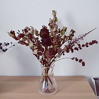 薔薇ドライ/花瓶/花器/一人暮らし/ドライフラワー...などのインテリア実例 - 2020-01-31 23:09:17
