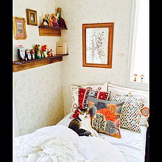 ベッド周り/模様替え/寝室/猫と暮らす/猫のいる日常...などのインテリア実例 - 2016-09-25 12:22:25