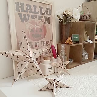 玄関/入り口/立体の星/折り紙/セリア/HappyHelloween...などのインテリア実例 - 2014-10-31 13:34:42