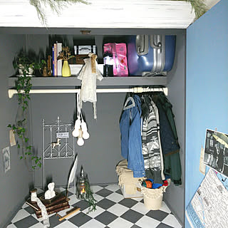 棚/DIY リメイク/押し入れ収納/クローゼットの中/ハーリキン チェック 模様...などのインテリア実例 - 2020-01-12 14:09:34