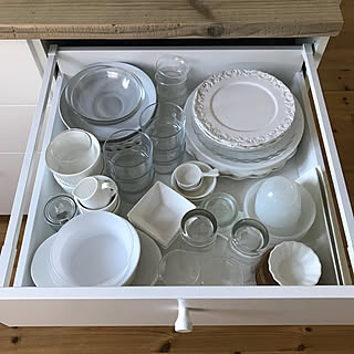 キッチン/引き出し収納/食器収納/キッチン収納/ホワイトインテリア...などのインテリア実例 - 2017-12-13 20:26:12