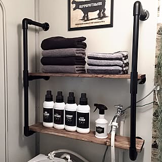 バス/トイレ/洗面所/サニタリー/配管シェルフ/DIY...などのインテリア実例 - 2015-02-28 17:12:09