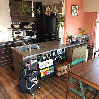 カウンター下DIY/くらしのeショップモニター/山善/キャセロール/山善バスケットトローリー...などのインテリア実例 - 2019-03-16 10:32:52