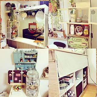 キッチン/収納/フェイクグリーン♡/キッチン収納♡/カラボリメイク♡/DIY♡...などのインテリア実例 - 2014-06-20 17:44:07