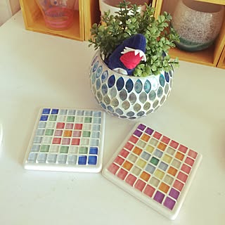 キッチン/ハンドメイド/タイル/コースター手作り/タイルDIY...などのインテリア実例 - 2017-03-05 09:35:46