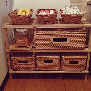キッチン/2017.1.30/ナチュラルキッチン/かご収納/一人暮らし/賃貸...などのインテリア実例 - 2017-01-30 19:29:19