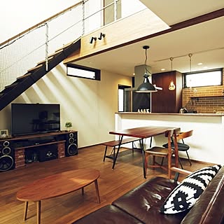 部屋全体/アイランドキッチン/無垢の床/吹き抜けリビング/ストリップ階段...などのインテリア実例 - 2016-09-08 22:45:28