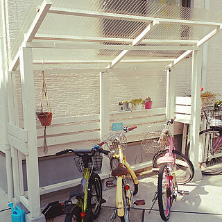 自転車置き場diy サイクルポートdiyのインテリア 手作りの実例 Roomclip ルームクリップ