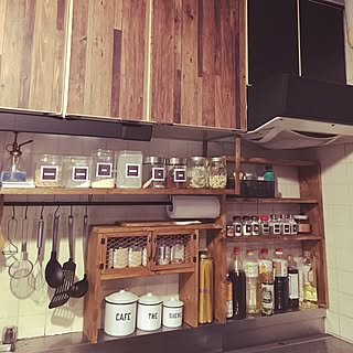 キッチン/スパイスラック/ワトコオイルダークウォルナット/DIY/100均...などのインテリア実例 - 2016-02-20 21:39:57