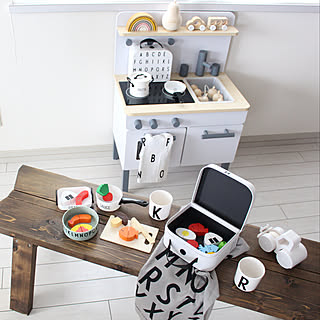 ベッド周り/100均/おままごとキッチン/キャンドゥ/モノトーン...などのインテリア実例 - 2020-02-08 11:01:22