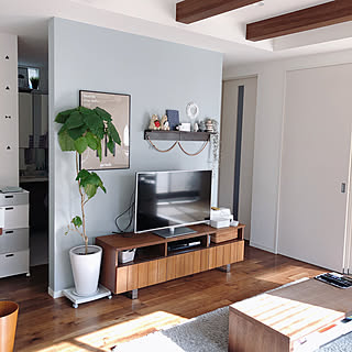 久々の晴れ間/アクセントクロス ブルーグレー/床材/コメント遅くなってごめんなさい/インスタと同じpic...などのインテリア実例 - 2020-01-24 21:59:03