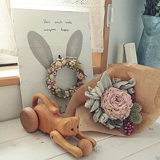お花/ドライフラワーのある暮らし/白と茶色が好き♡/幸せな気持ち♥/可愛いものだいすき♪...などのインテリア実例 - 2017-06-23 05:51:14