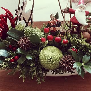 私の作品ではありません^_^;/手作りアレンジ/私の部屋ではありません/クリスマス仕様/連投すみません...などのインテリア実例 - 2015-12-07 17:41:22