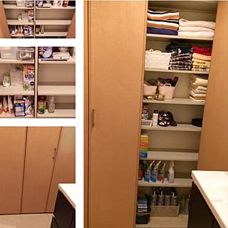 バス/トイレ/タオル収納/生活感のない洗面所/スッキリ洗面所/折れ戸収納...などのインテリア実例 - 2017-06-06 01:13:14