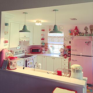 ピンクのキッチンのインテリア実例 Roomclip ルームクリップ