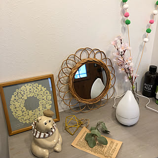フラワーミラー/ラタンミラー/ひな祭り/ドライフラワー/桜...などのインテリア実例 - 2020-02-16 13:32:56